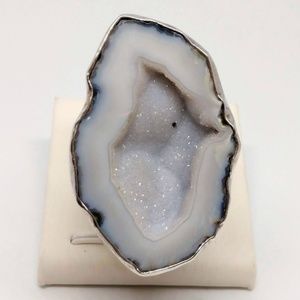 Huge Charles Albert Tabasco Geode Sterling Ring